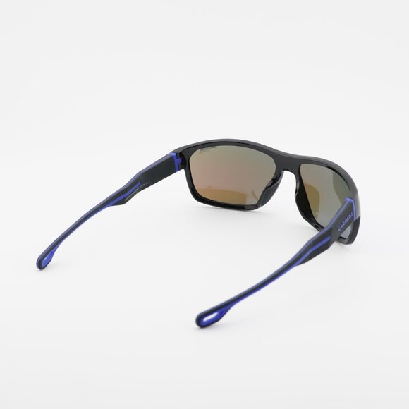 CARRERA 4018/S 0D51 Z0 Sunglasses Black Rectangle Frame, Blue Mirror Lenses - Picture 4 of 10